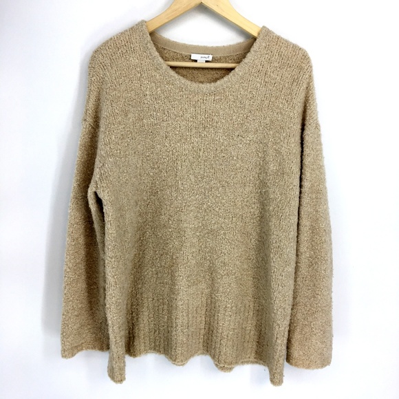 Pure Jill Cream Scoop Neck Wool Sweater - Picture 1 of 8
